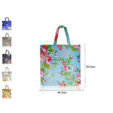 Collection of Vintage Flowers Foldaway Shopper Bags with measurements