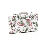 Side view pink Mia Embroid Floral Clutch Bag