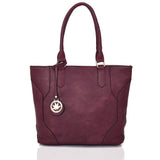 Front view fuchsia Lila Shopper Bag With Charm