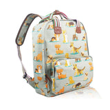 Side view grey Doggy Print Canvas Rucksack