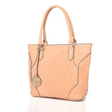 Side view beige Lila Shopper Bag With Charm
