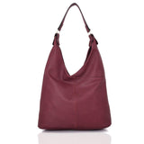 Front view red Tori V Slouch Tote Bag