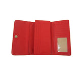Open view of red compartments Joanne Purse