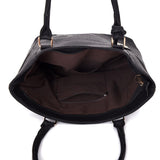 Top view open black Lila Shopper Bag With Charm