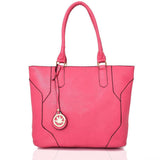 Front view pink Lila Shopper Bag With Charm