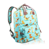 Side view blue Doggy Print Canvas Rucksack