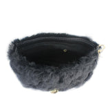 Top view open Quilted Fluffy Crossbody Bag