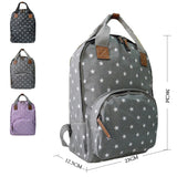 Collection of Star Print Canvas Backpacks with measurements