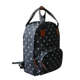 Side view black Star Print Canvas Backpack