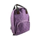 Side view lilac Star Print Canvas Backpack