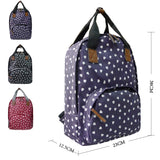 Collection of Heart Print Backpacks with measurements