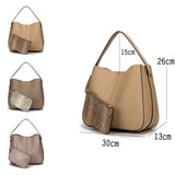 Collection of Roxana Midi Size Bags with measurements