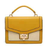 Front view yellow Charnelle Mix Material Front Lock Bag