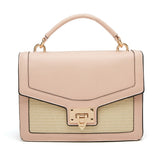 Front view nude Charnelle Mix Material Front Lock Bag