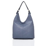Front view blue Tori V Slouch Tote Bag