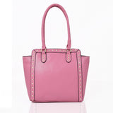 Front view pink Luna Stud Wing Tote Bag