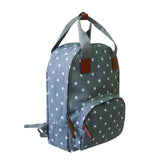 Side view grey Star Print Canvas Backpack