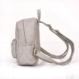 Side view grey Eloise Quilted Rucksack