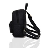 Side view black Eloise Quilted Rucksack
