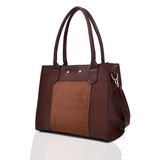 Side view brown Louise Front Panel Shopper Bag