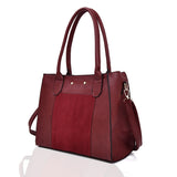 Side view red Louise Front Panel Shopper Bag