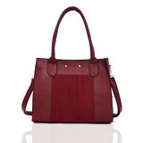 Front view red Louise Front Panel Shopper Bag