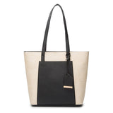Front view black Two Tone Travel Tote Bag