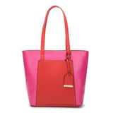 Front view red Two Tone Travel Tote Bag