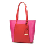 Side view red Two Tone Travel Tote Bag
