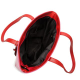 Top view open red Two Tone Travel Tote Bag