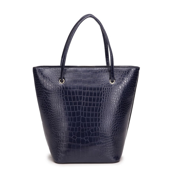 Front view navy blue Crina Mid Size Bag