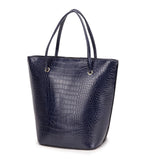 Side view navy blue Crina Mid Size Bag