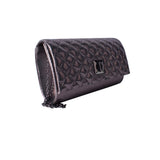 Side view pewter Eleanor Quilted Shimmer Crossbody Bag
