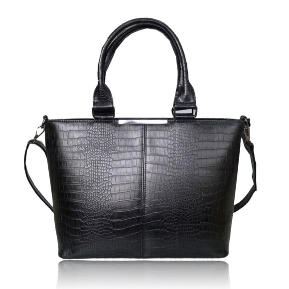 Front view black Willow Winged Tote Bag
