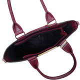 Top view burgundy Willow Winged Tote Bag