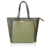 Front view green Darcie Tote Bag