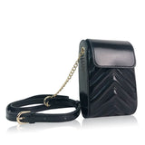 Side view black Quilted Hands Free Body Bag