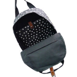 Top view open Heart Print Backpack