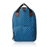 Front view turquoise Polka Dot Canvas Backpack