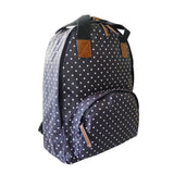 Side view black Polka Dot Canvas Backpack