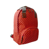 Side view red Polka Dot Canvas Backpack