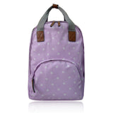Front view lilac Star Print Canvas Backpack