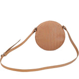 Front view brown Ava Raffia Style Round Bag