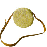 Front view natural Ava Raffia Style Round Bag