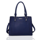 Front view navy blue Haidee Front Pocket Tote Bag