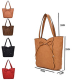 Collection of Artemis Bow Shoulder Bags with measurements