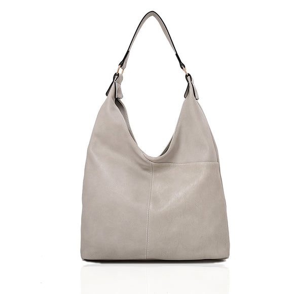 Front view white Tori V Slouch Tote Bag