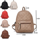 Collection of Eloise Quilted Rucksacks with measurements