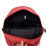 Top view open red Eloise Quilted Rucksack