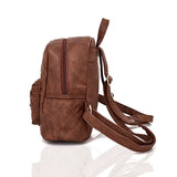 Side view red brown Eloise Quilted Rucksack